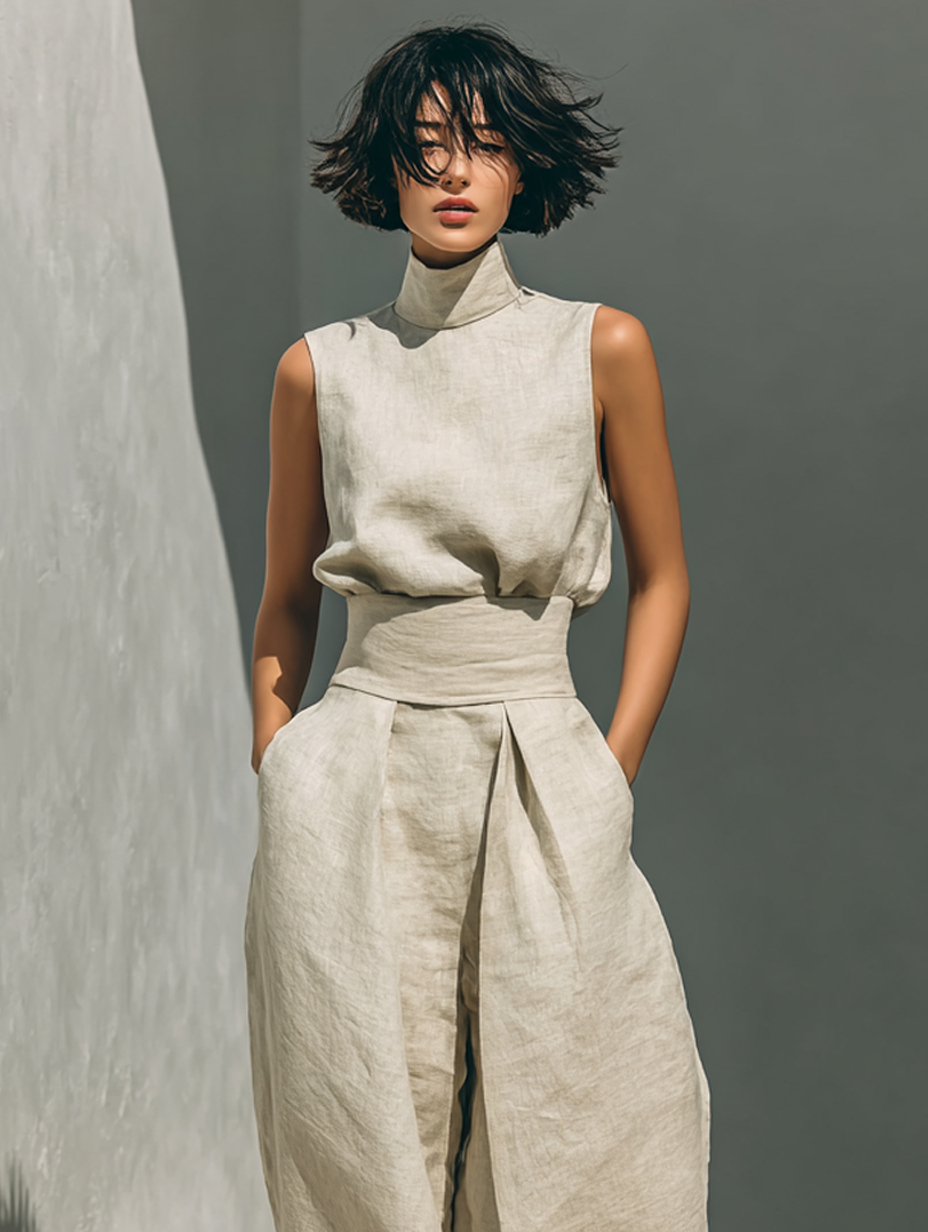 Mary | Wide-Leg Cotton-Linen Set