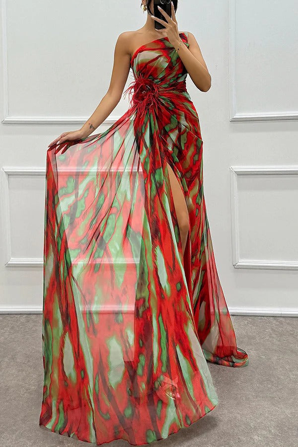 Liora | Off-Shoulder Slit Maxi Dress