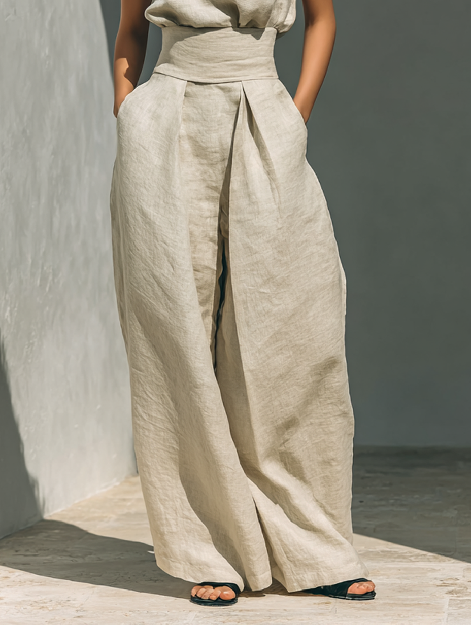 Mary | Wide-Leg Cotton-Linen Set