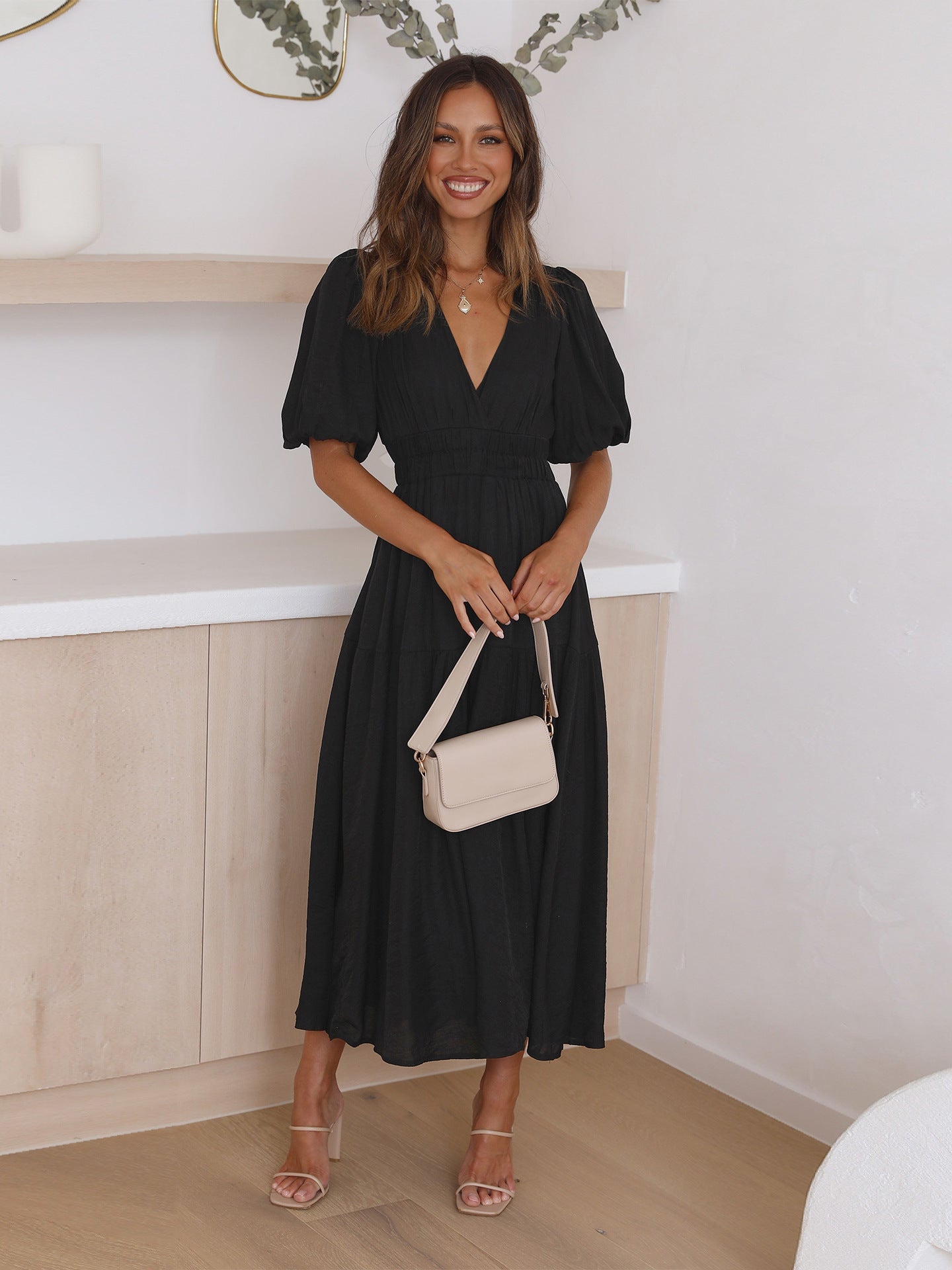 Avalon | Dress with Puff Sleeves