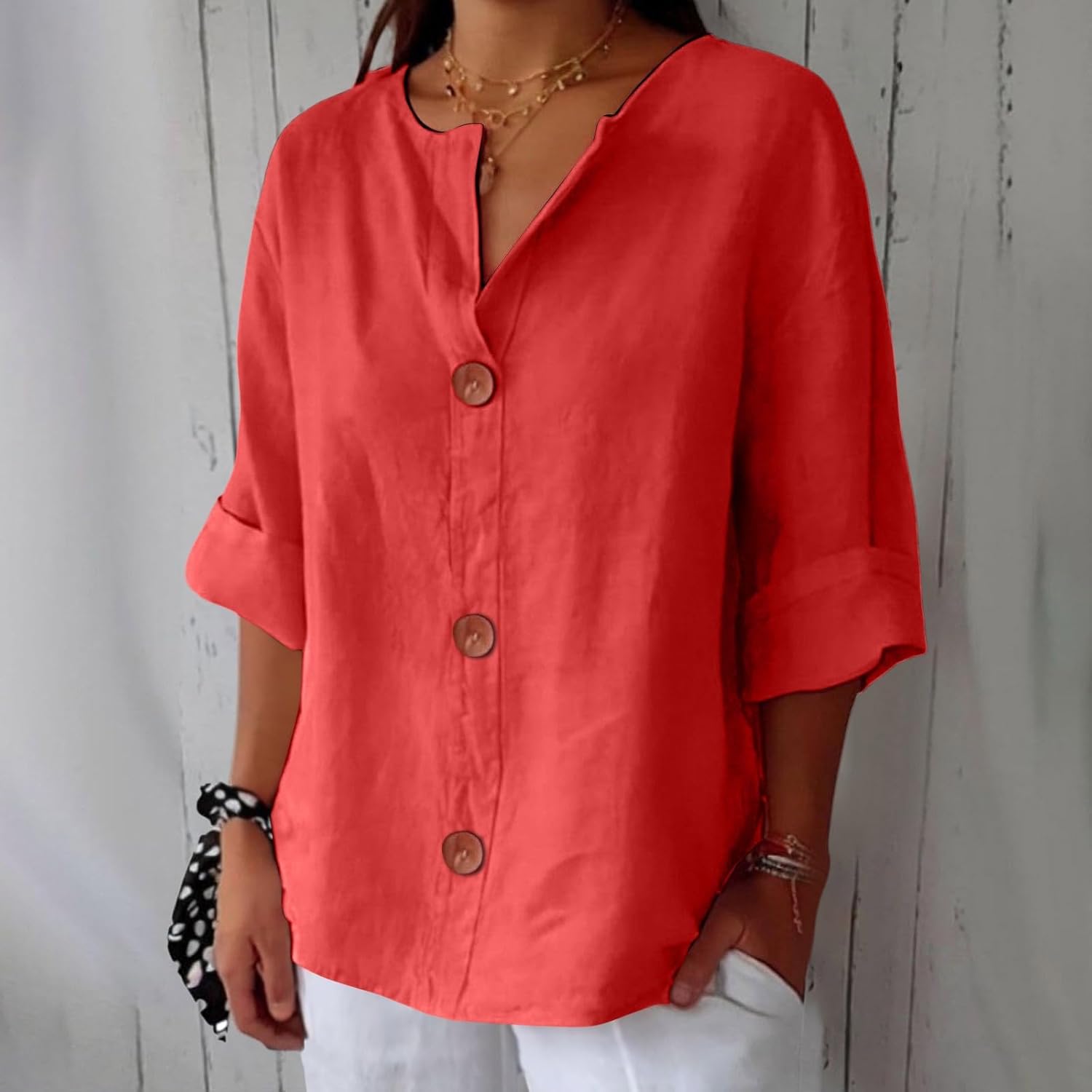 Jessica | Elegant Linen Blouse
