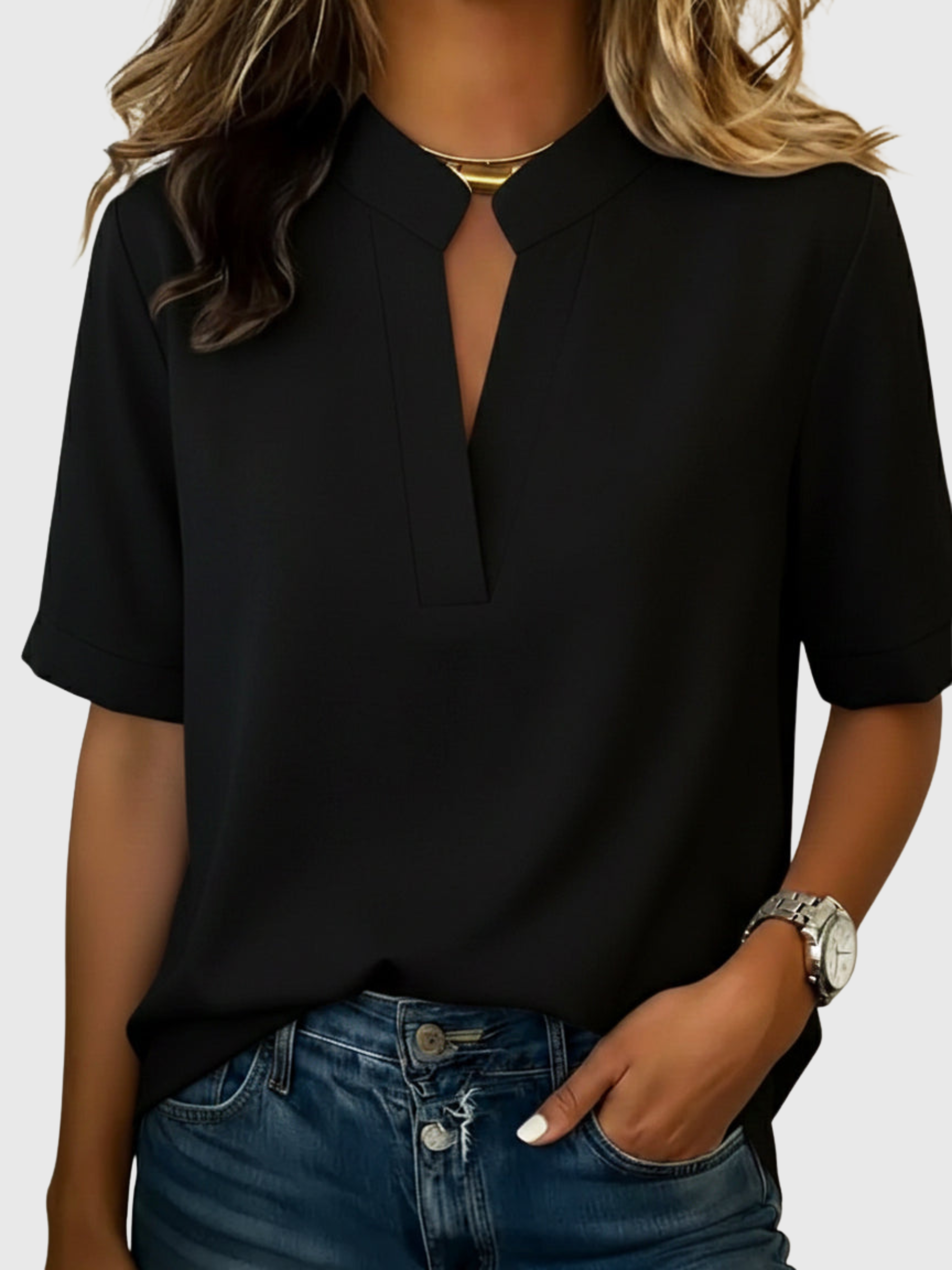 Loise | Elegant Blouse with Refined Collar