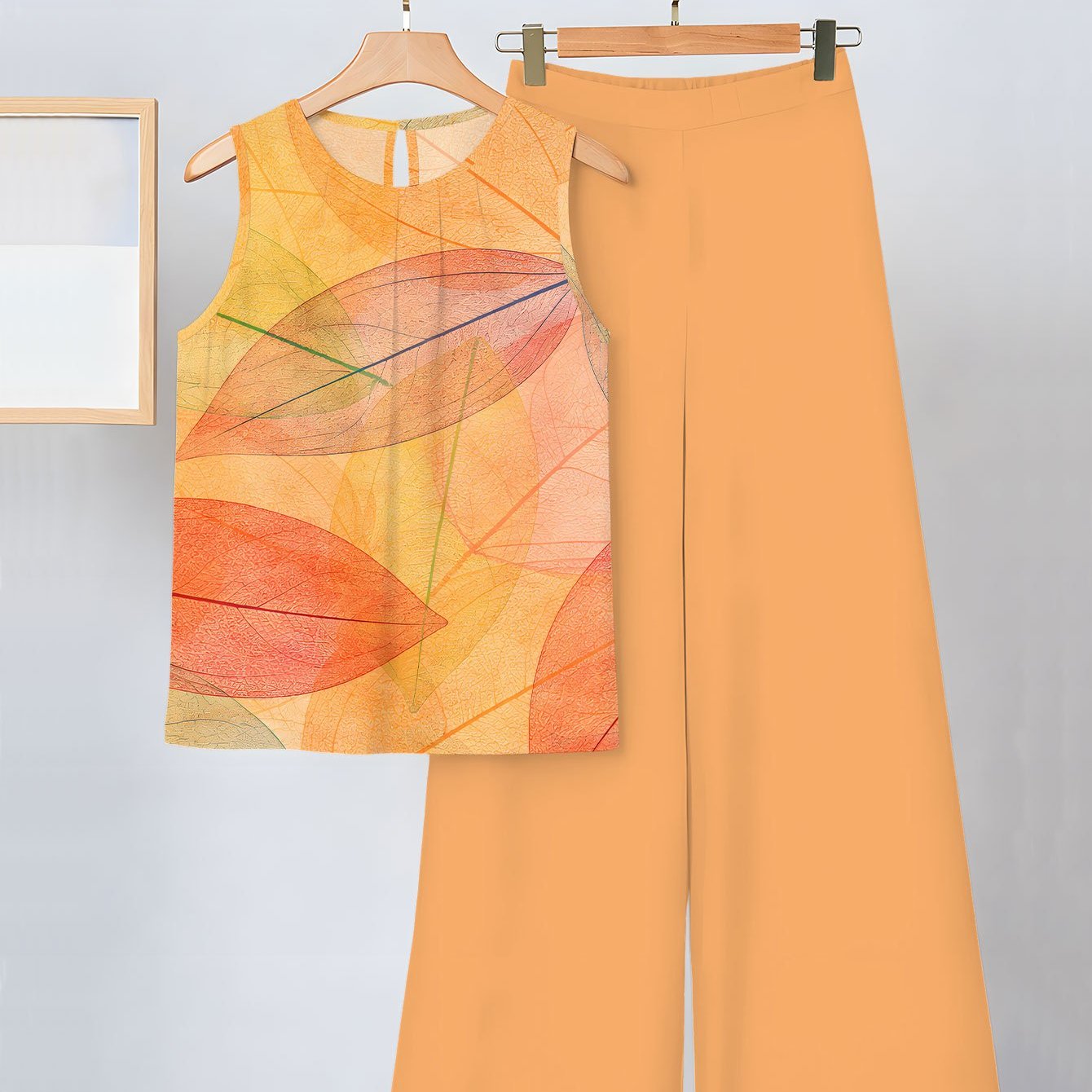 Amber | Leaf Print Two-Piece Set