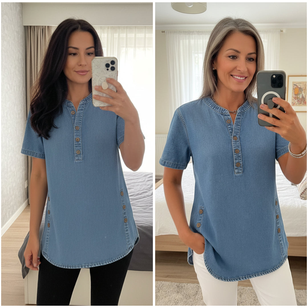 Nelle | Denim Blouse With Loose Fit