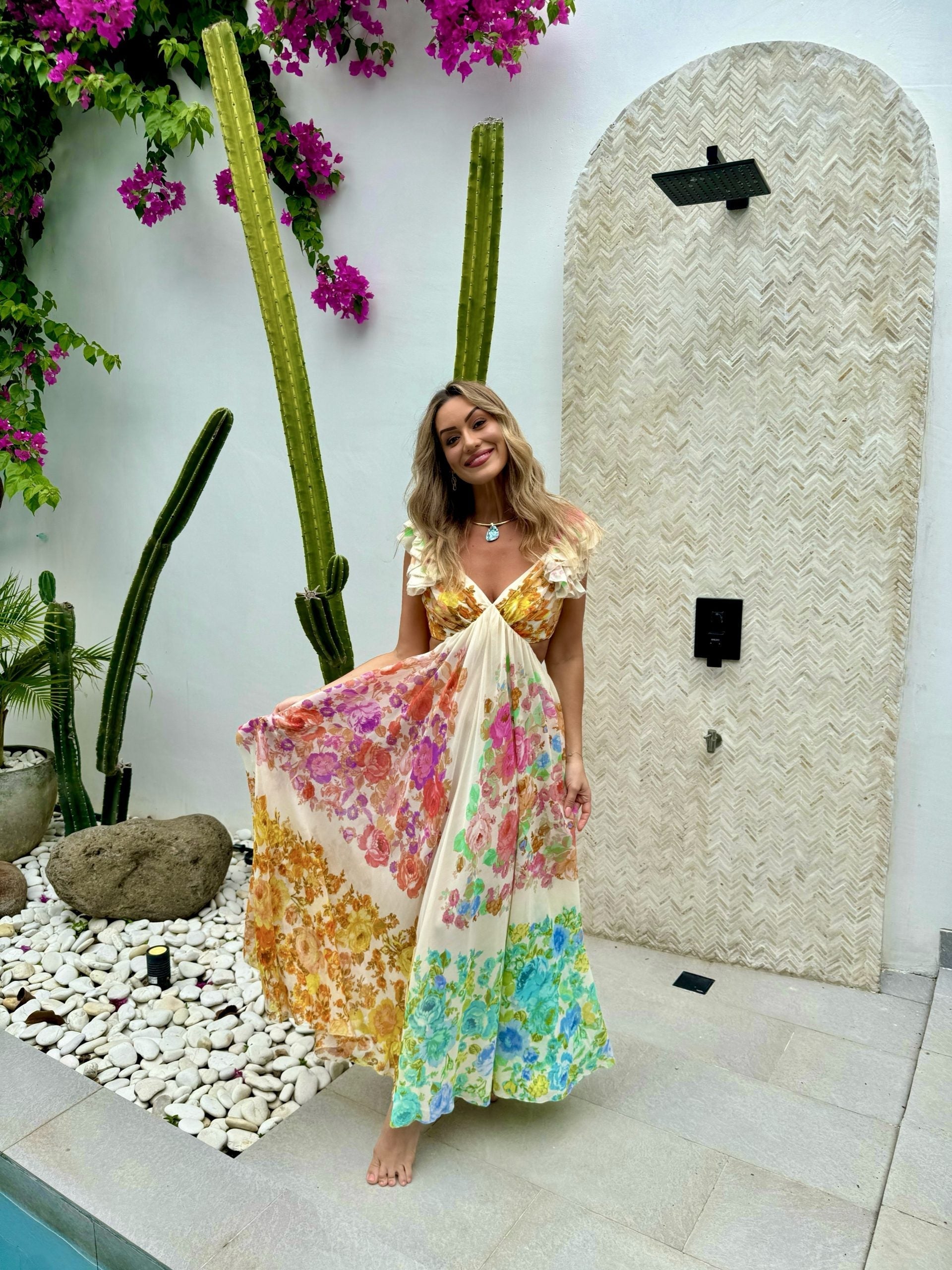 Bellina - Summer Dress with Flower Print
