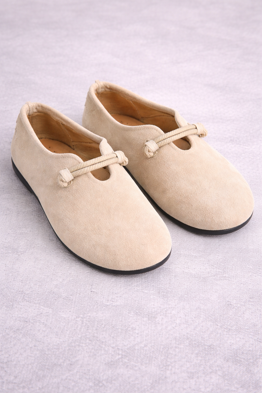 Livia | Suede Bow Slip-On Flats