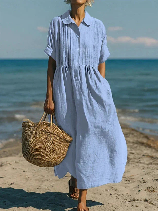 Selma | Cotton Button Shirt Dress