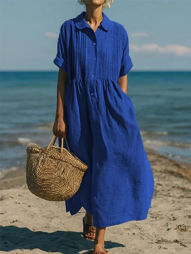Selma | Cotton Button Shirt Dress