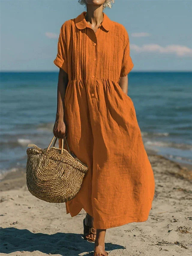 Selma | Cotton Button Shirt Dress