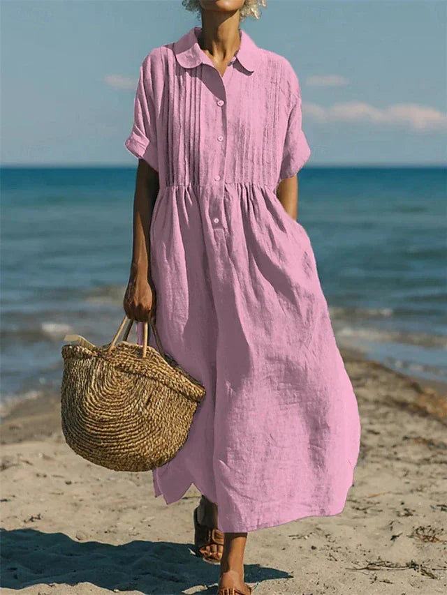 Selma | Cotton Button Shirt Dress