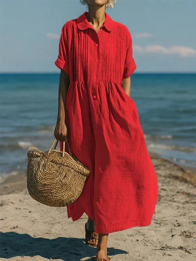 Selma | Cotton Button Shirt Dress