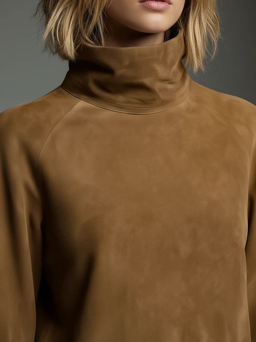 Lilly | Suede Turtleneck Dress