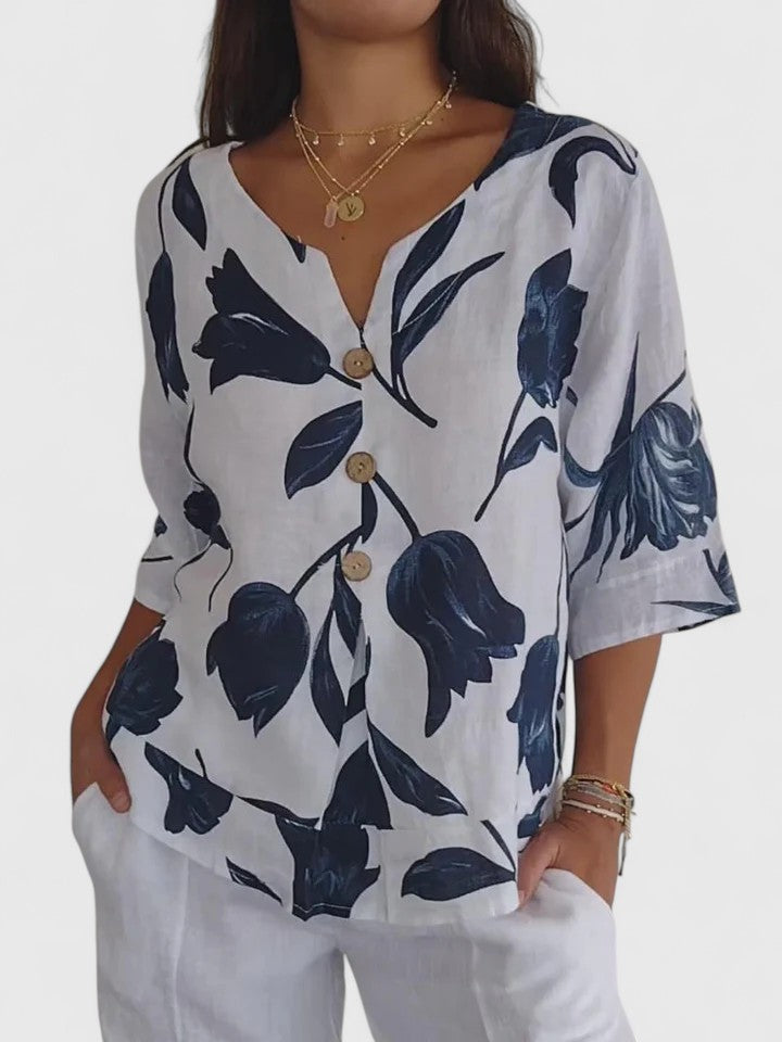 Zaria | Comfortable V-Neck Blouse