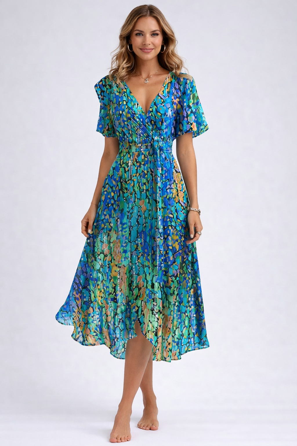 Aria | Mosaic Print Midi Dress