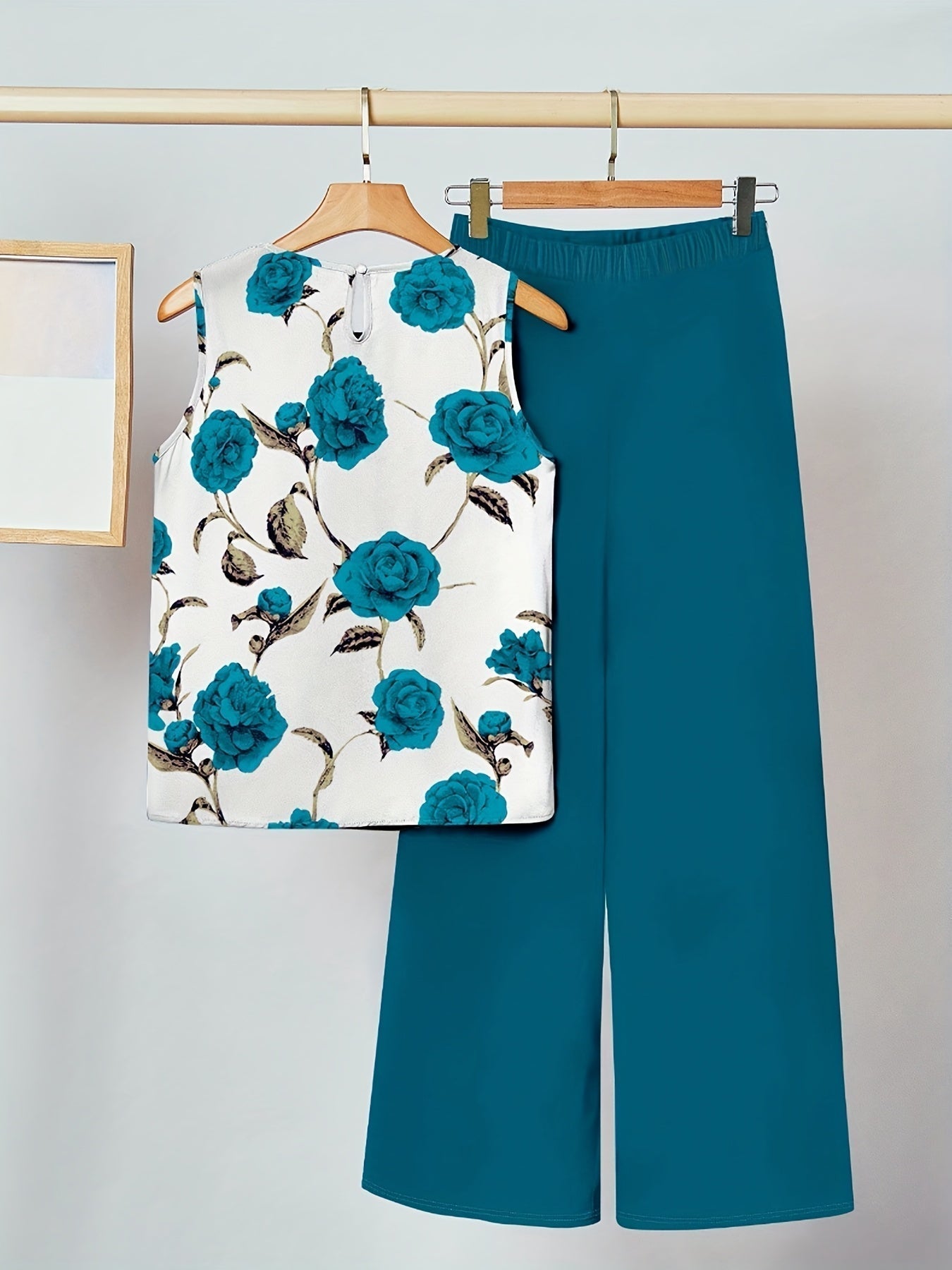 Alicia | Cyan Floral Two-Piece Set