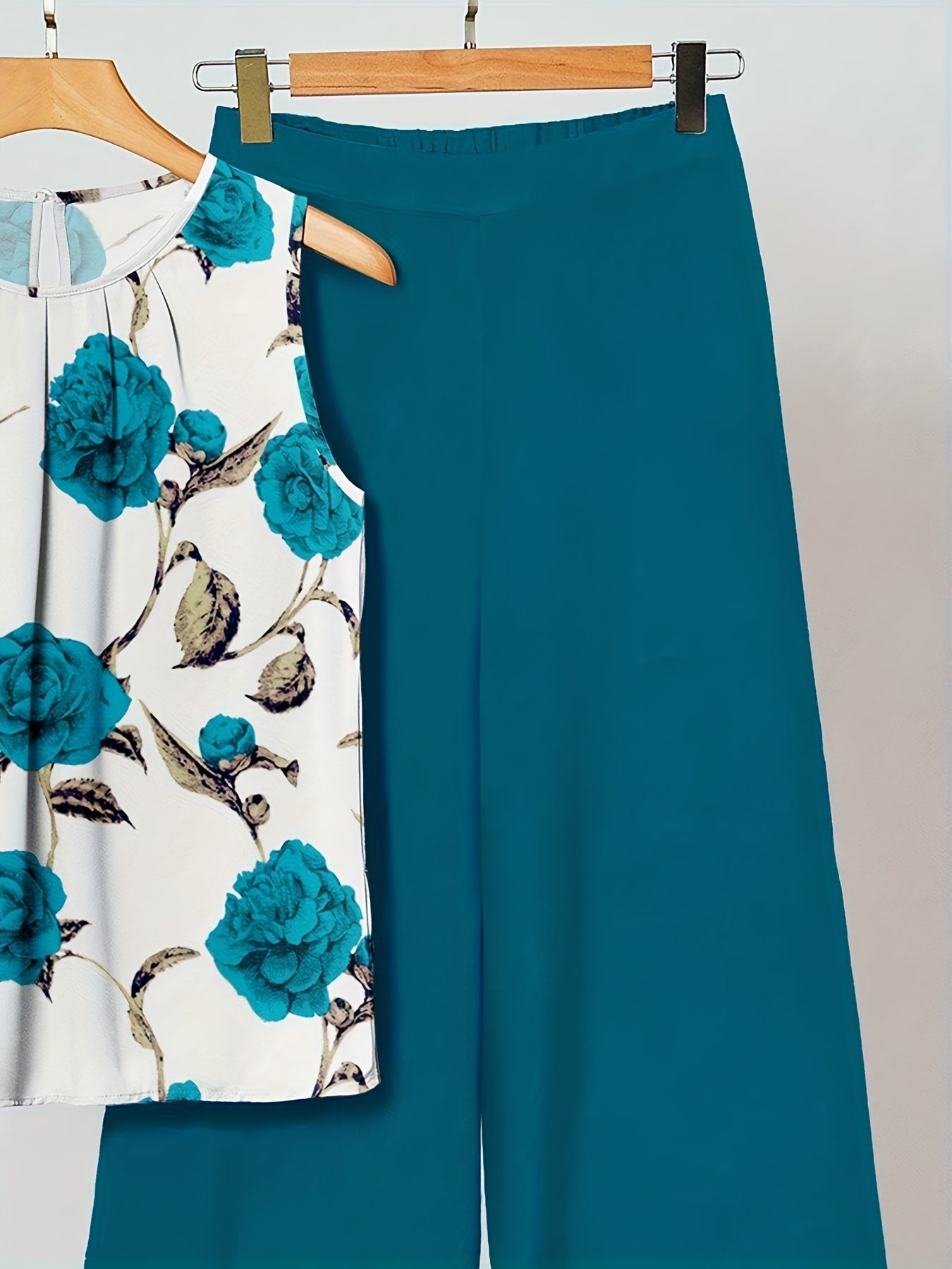 Alicia | Cyan Floral Two-Piece Set
