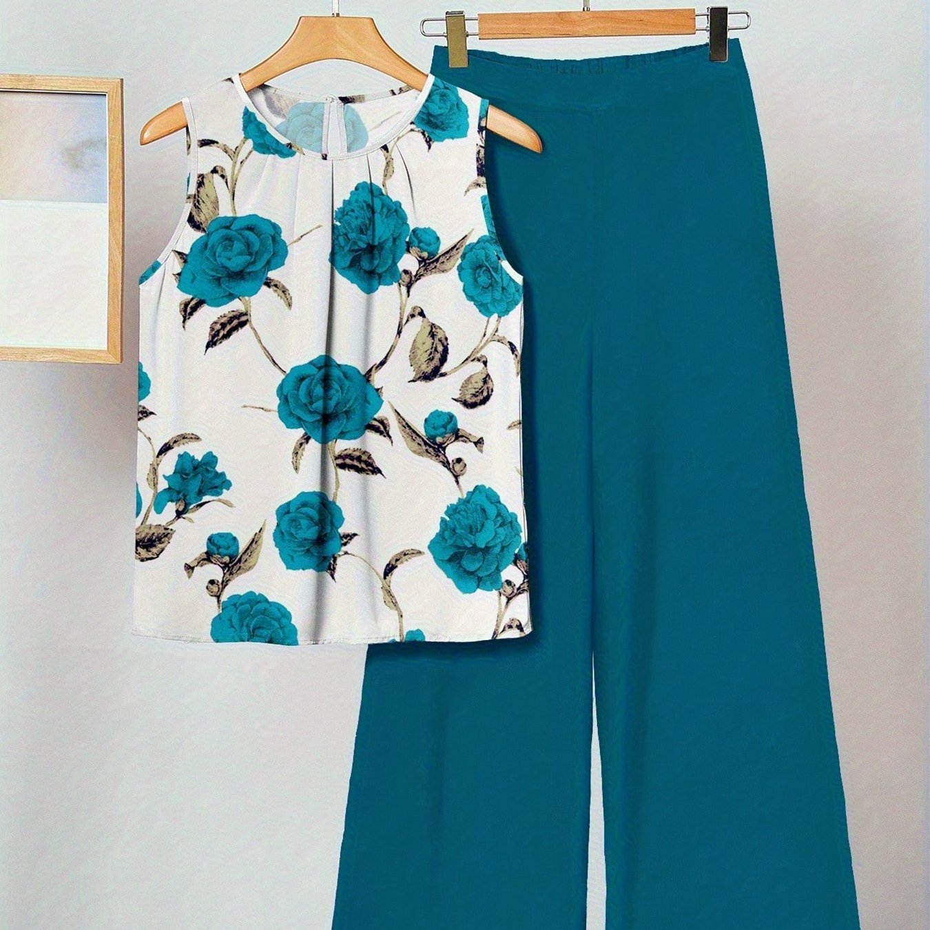 Alicia | Cyan Floral Two-Piece Set