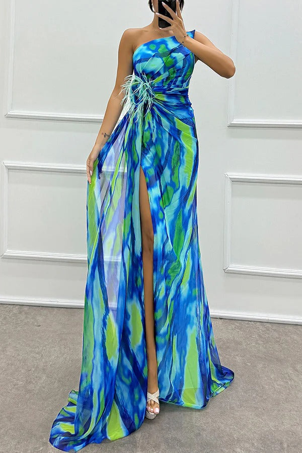 Liora | Off-Shoulder Slit Maxi Dress