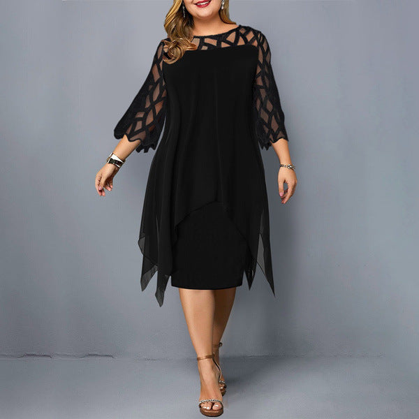 Vivienne | Elegant Mesh Overlay Dress