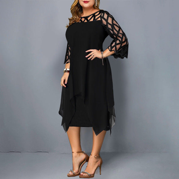 Vivienne | Elegant Mesh Overlay Dress