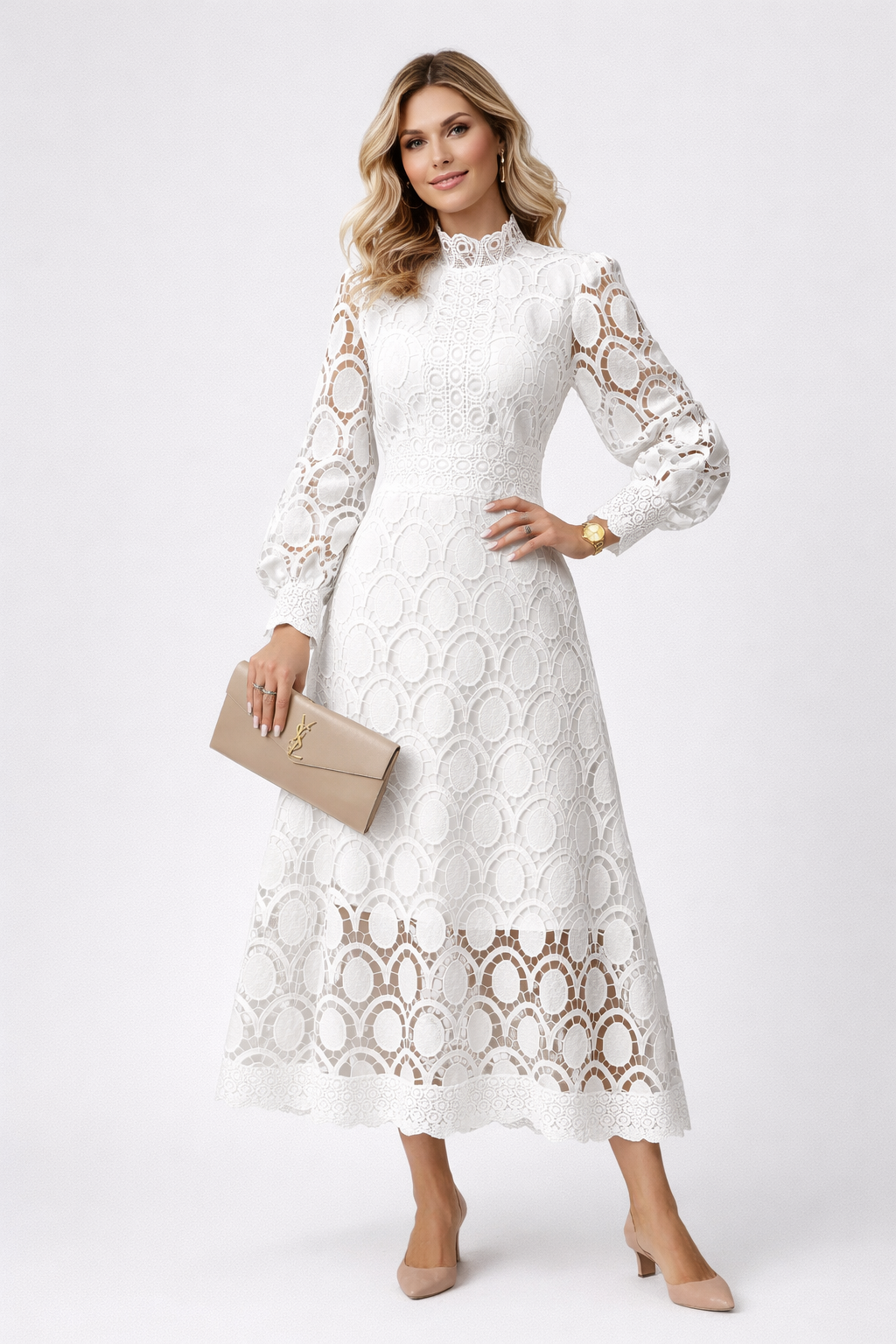 Valerie | Elegant Lace Midi Dress