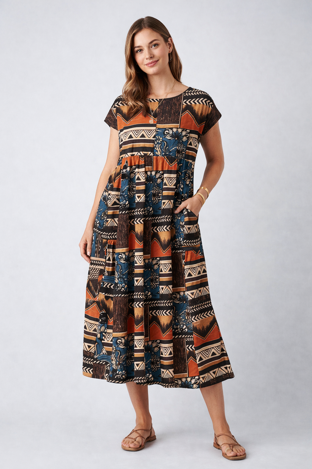 Naomi | Bohemian Patchwork Maxi Dress