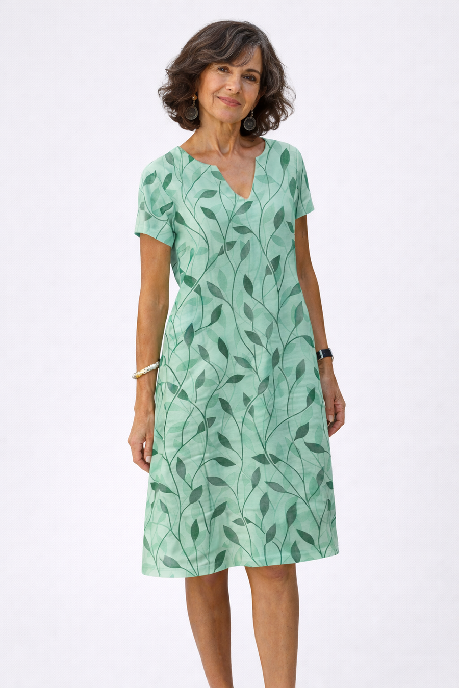 Clara | Botanical Print Midi Dress