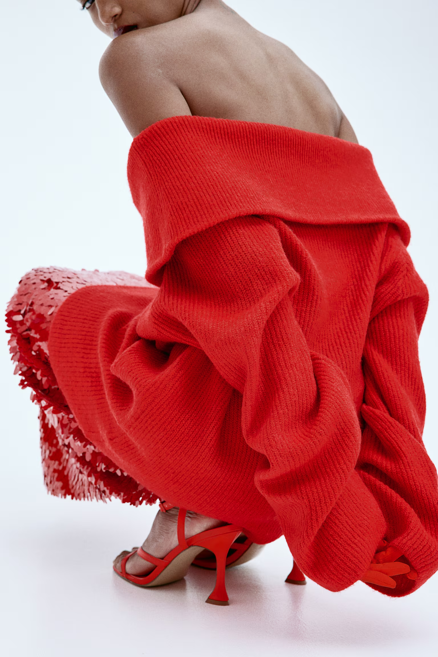 Joliana - Off-Shoulder Layered Knitted Top