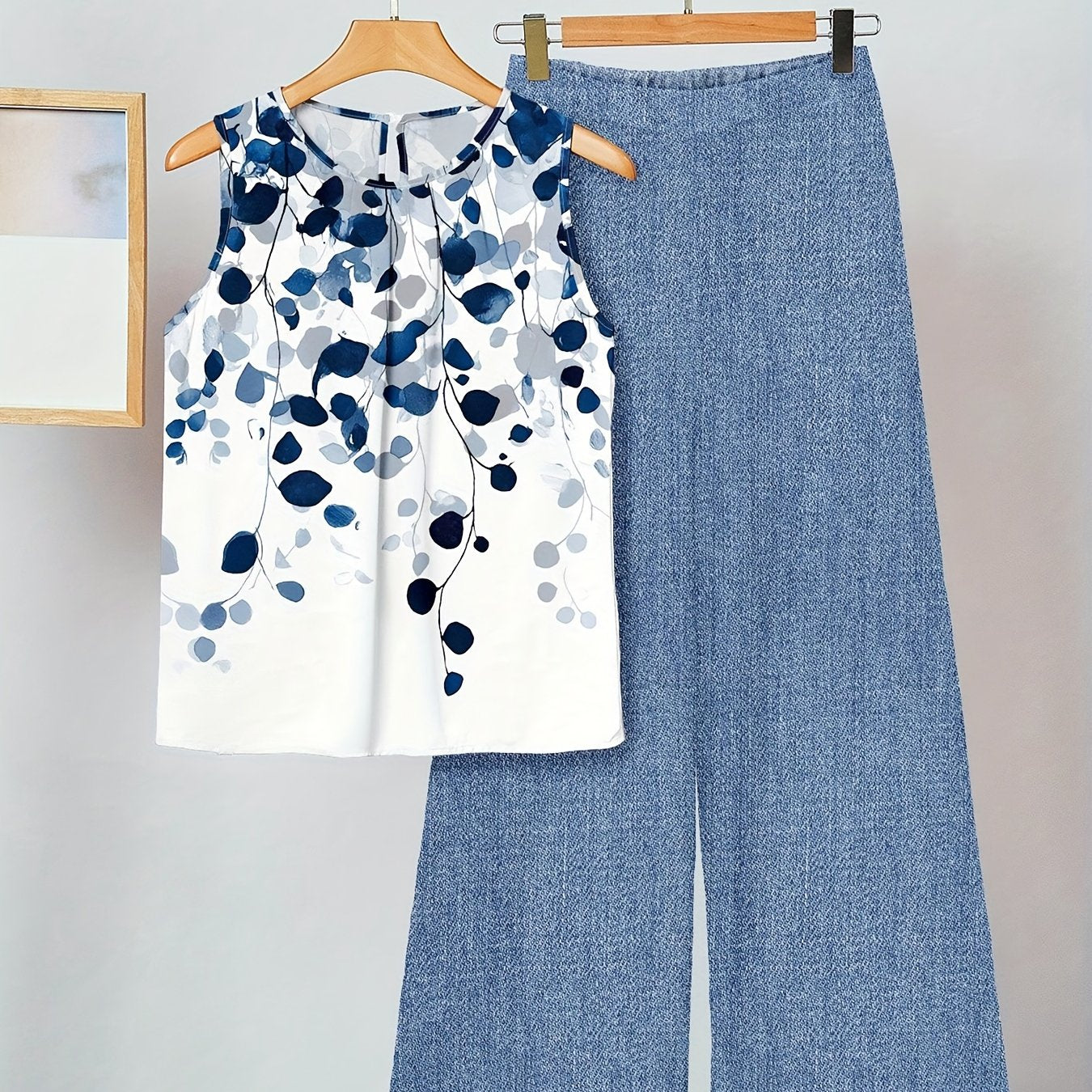 Gabriella | Pleated Leaves Print Set