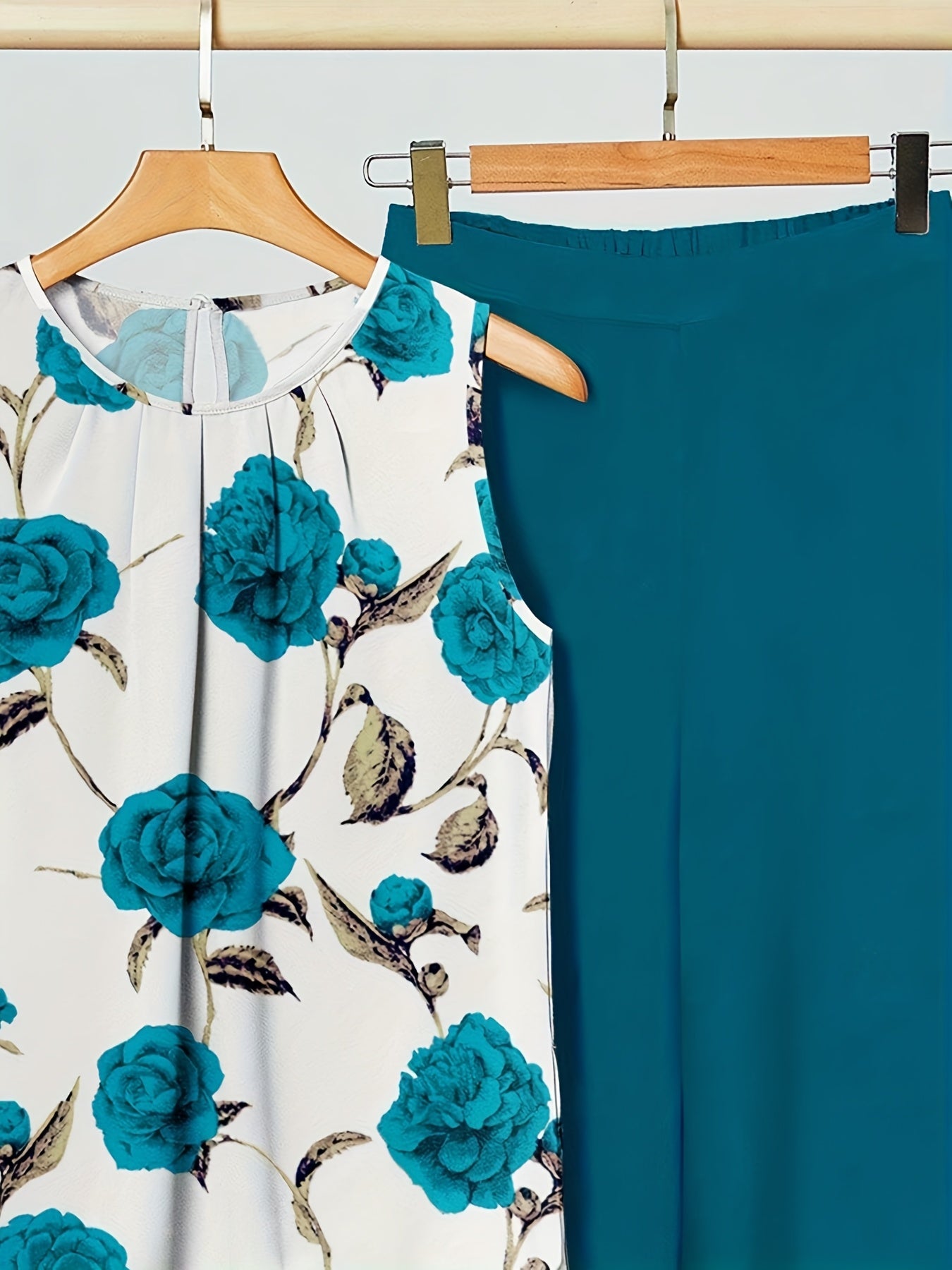 Alicia | Cyan Floral Two-Piece Set