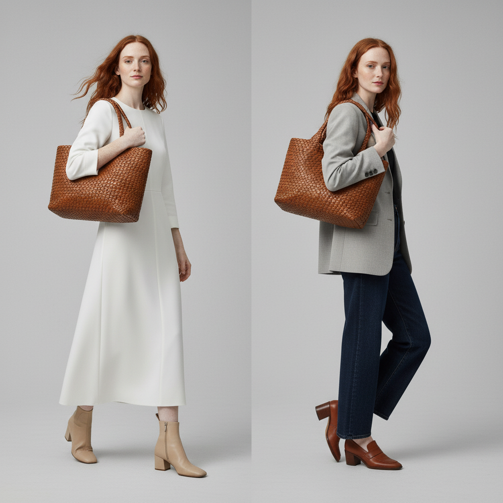 Isla | Woven Leather Tote