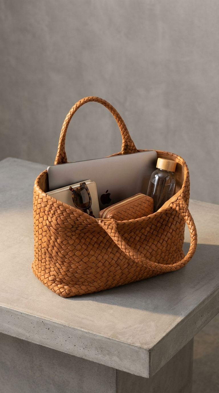 Isla | Woven Leather Tote
