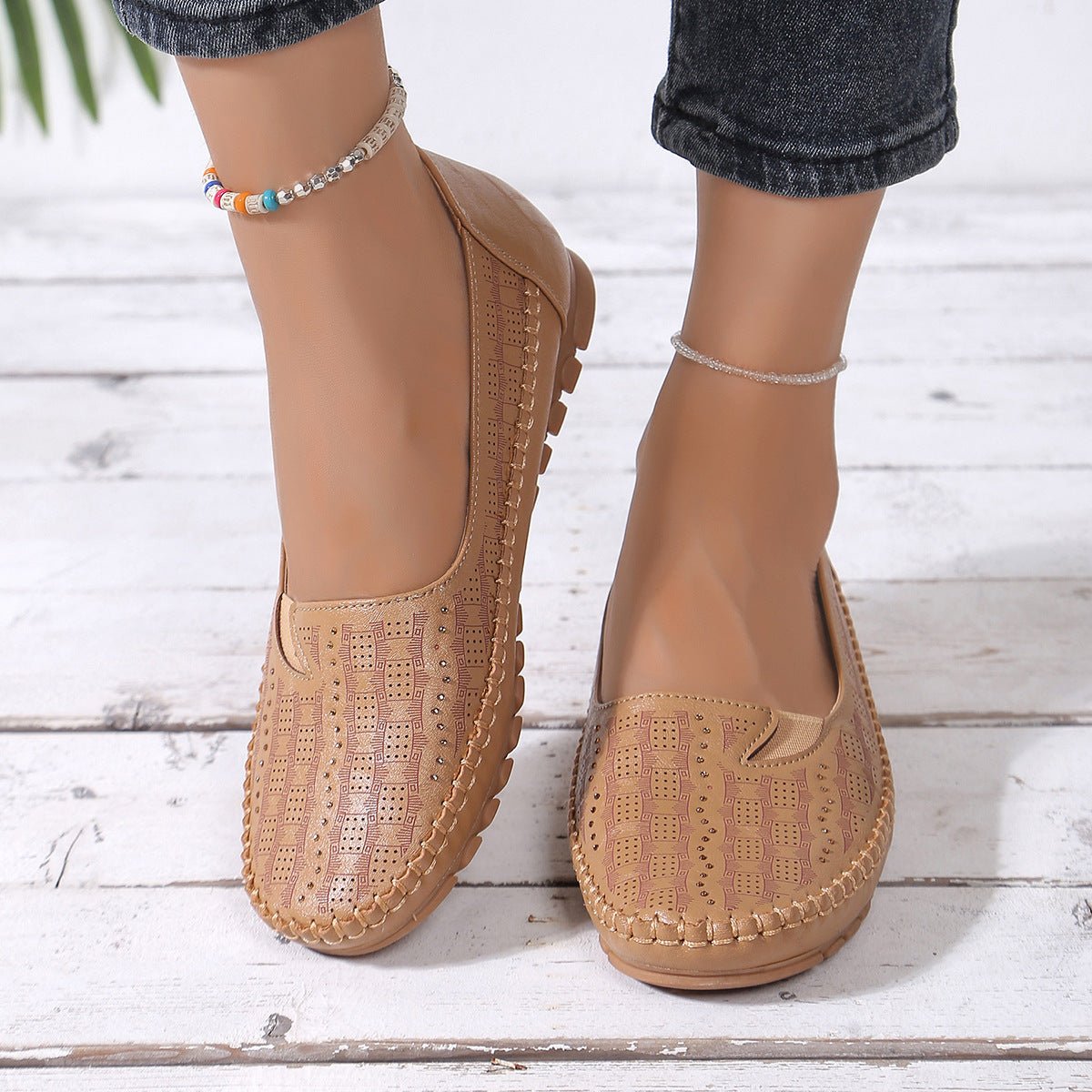 Mila | Perforated Comfort Slip-On Flats