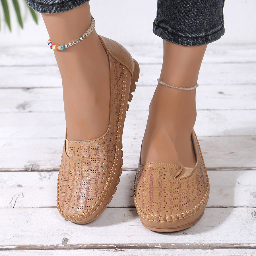 Mila | Perforated Comfort Slip-On Flats