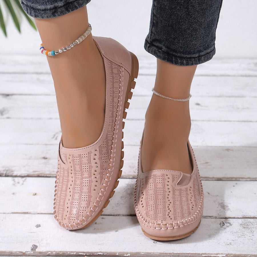 Mila | Perforated Comfort Slip-On Flats