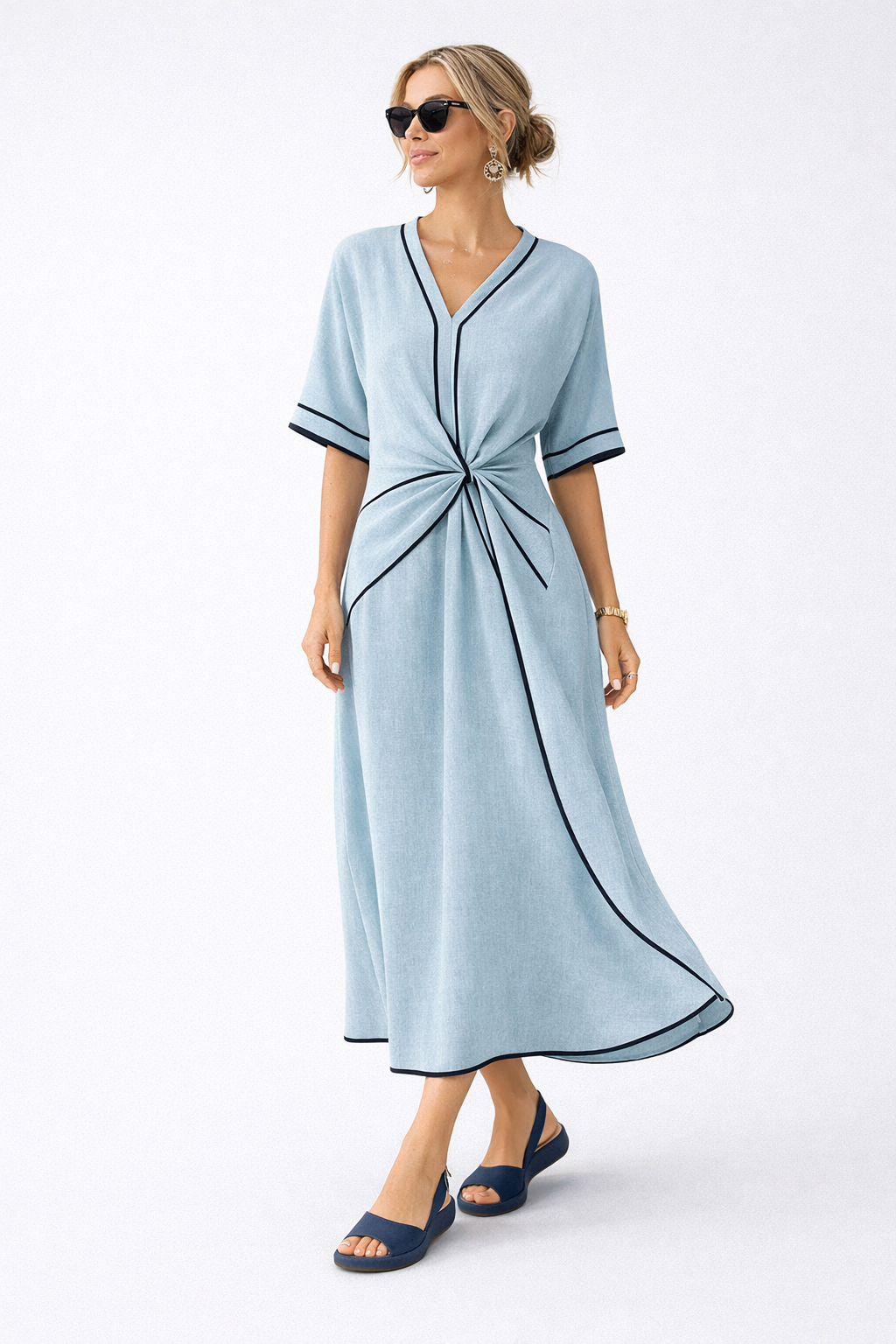 Elena | Knot Detail Midi Dress