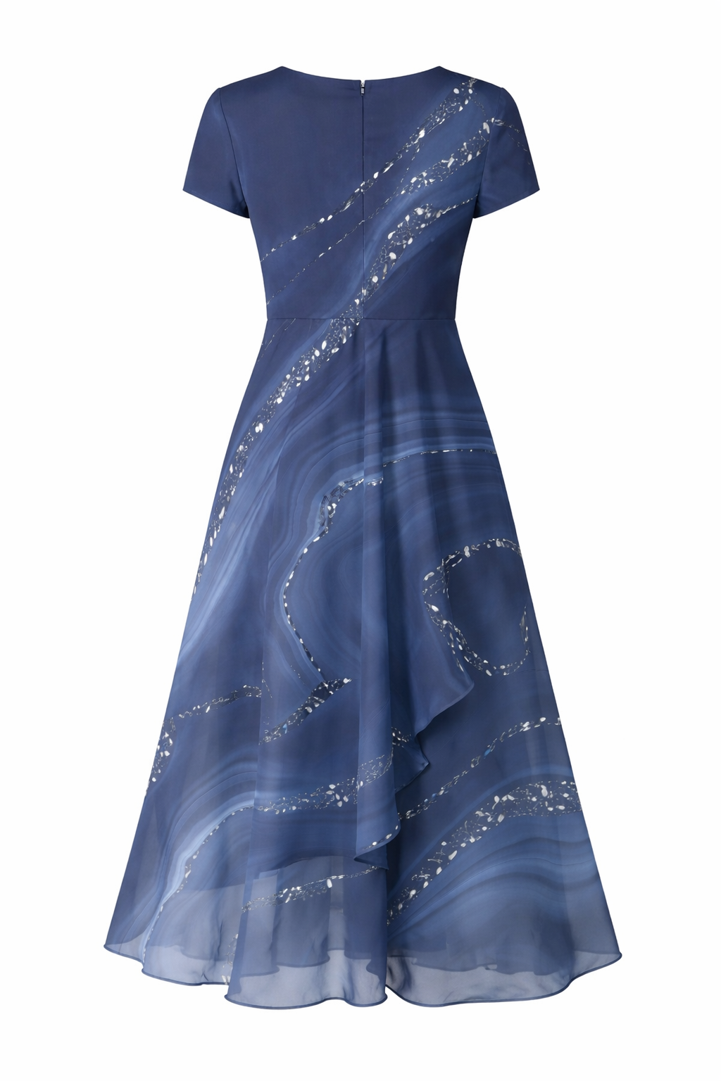Selena | Marble Print V-Neck Midi Dress