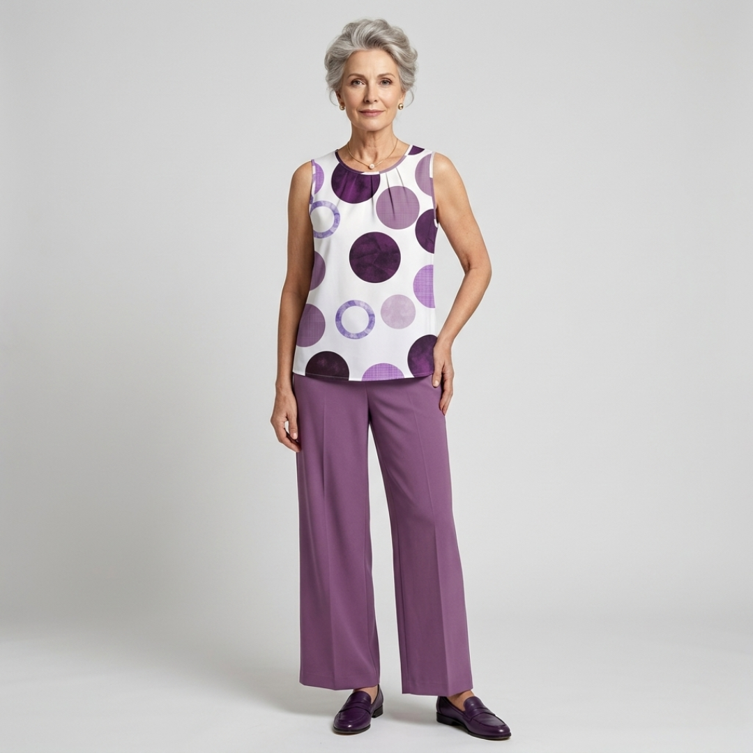 Courtney | Purple Polka Dot Set